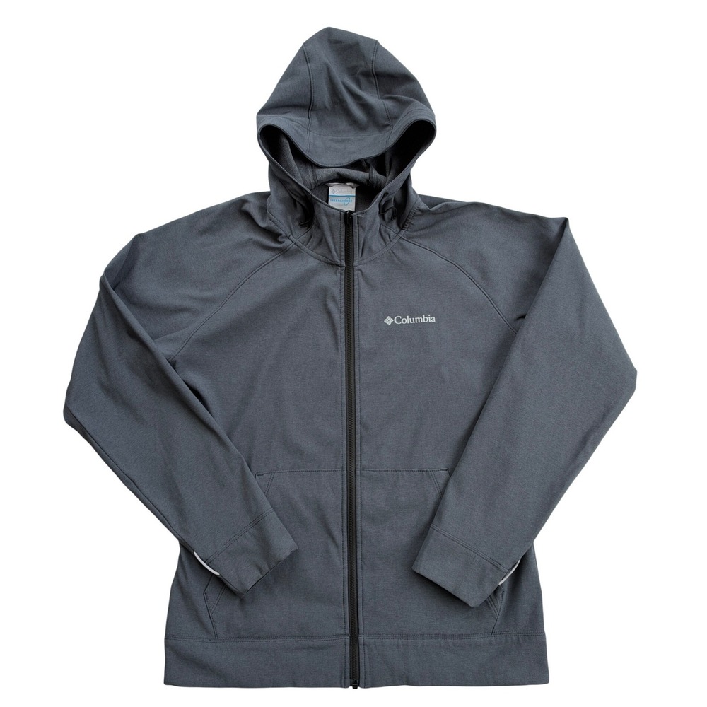 Columbia Interchange Hoodie Womens Medium Gray Full Zip Fleece Jacket WO0842